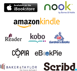Ebook platform logos: iBookstore, Nook, Amazon Kindle, Reader, Kobo, Gardners Books, COPIA, eBookPie, Baker & Taylor, and Scribd